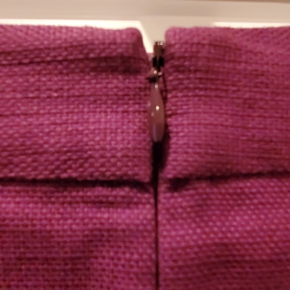 Tabitha Purple Burlap Skirt with Asymmetric Pleats - Picture 3 of 7